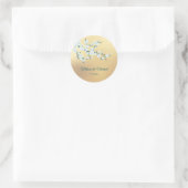 Witte Kersenbloesem Goud Ronde Sticker (Tas)