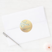 Witte Kersenbloesem Goud Ronde Sticker (Envelop)