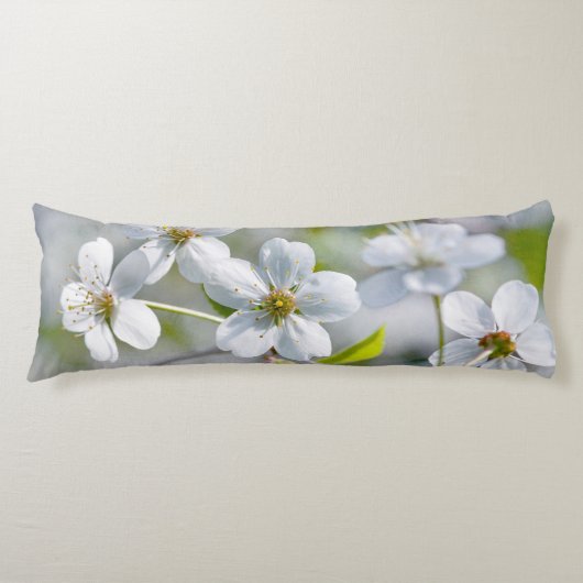 Witte Kersenbloesem Lichaamskussen (Voorkant)