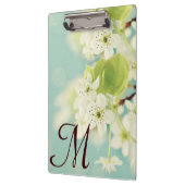Witte Kersenbloesem Monogram Initiaal Clip Board Klembord (Links)