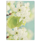 Witte Kersenbloesem Monogram Initiaal Clip Board Klembord (Achterkant)