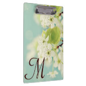 Witte Kersenbloesem Monogram Initiaal Clip Board Klembord (Rechts)