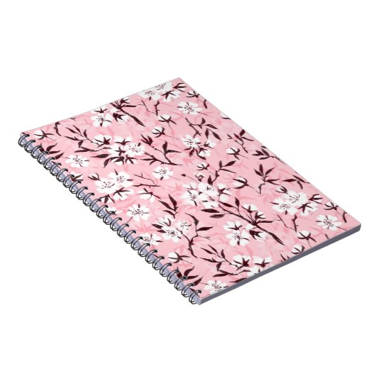 Witte kersenbloesem notitieboek (Rechterzijde)