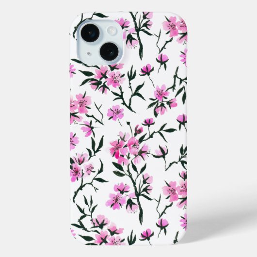 Witte kersenbloesem op wit Case-Mate iPhone case (Achterkant)