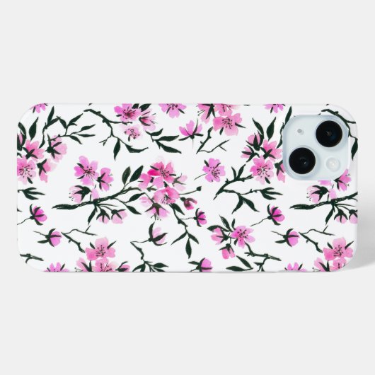 Witte kersenbloesem op wit Case-Mate iPhone case (Achterkant (horizontaal))