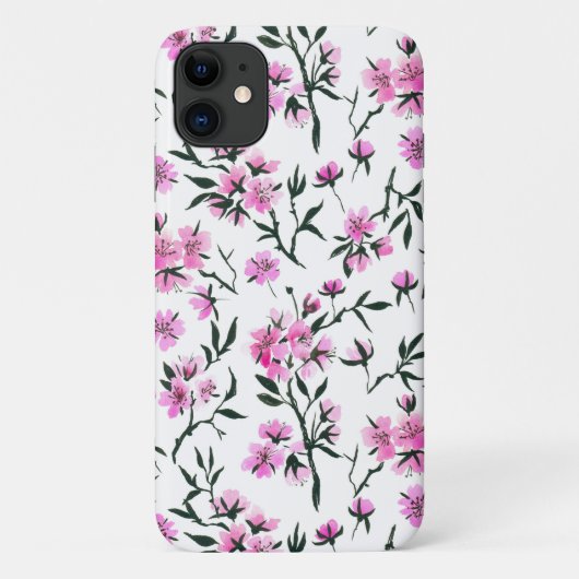 Witte kersenbloesem op wit Case-Mate iPhone case (Achterkant)