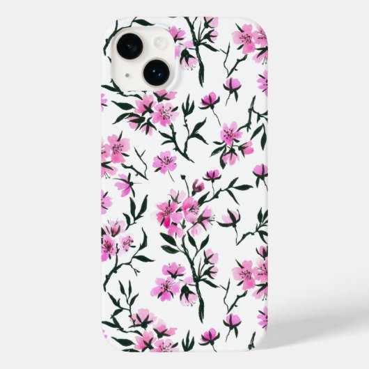 Witte kersenbloesem op wit Case-Mate iPhone case (Achterkant)