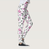 Witte kersenbloesem op wit leggings (Rechts)