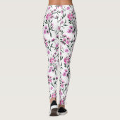 Witte kersenbloesem op wit leggings (Achterkant)