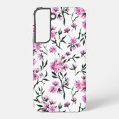 Witte kersenbloesem op wit samsung galaxy hoesje (Achterkant)