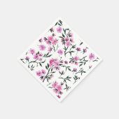 Witte kersenbloesem op wit servet (Hoek)