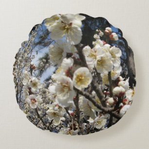 Witte Kersenbloesem / Sakura / サクラ(桜) Rond Kussen