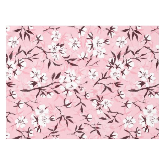 Witte kersenbloesem tafelkleed (Voorkant (Horizontaal))