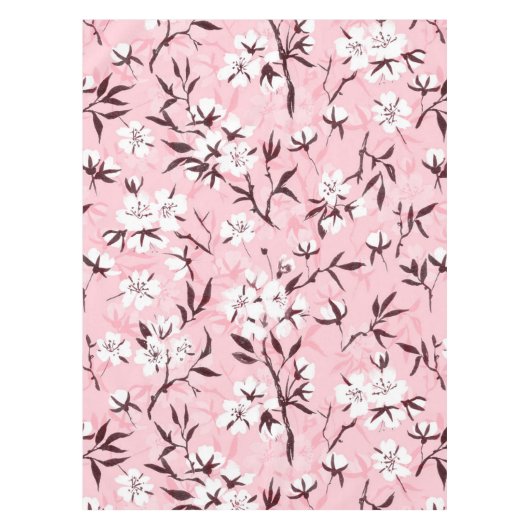 Witte kersenbloesem tafelkleed (Voorkant)