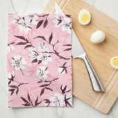 Witte kersenbloesem theedoek (Quarter Fold)