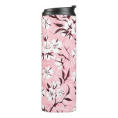 Witte kersenbloesem thermosbeker (Gedraaid links)