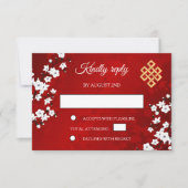 Witte Kersenbloesem Tibetaanse Trouw RSVP Kaartje (Voorkant)