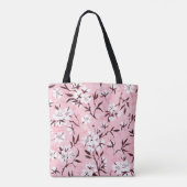 Witte kersenbloesem tote bag (Achterkant)
