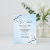 Witte Kersenbloesem Trouw Gastdetails Informatiekaartje (Staand voorkant)