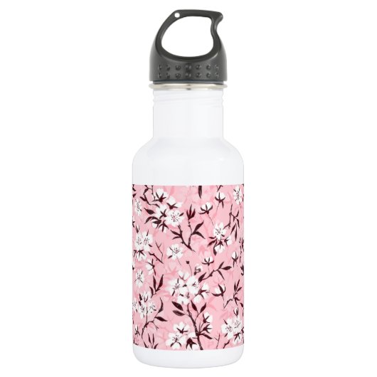 Witte kersenbloesem waterfles (Voorkant)