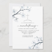 Witte Kersenbloesems Doop of doop Kaart (Voorkant)