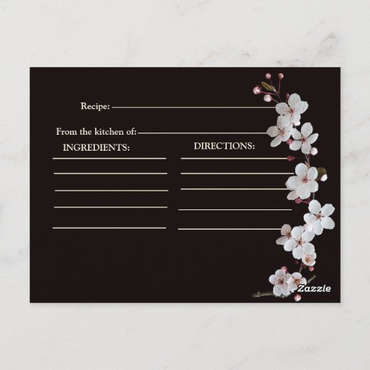 witte Kersenbloesems & gouden Frame Bruidsdouche Briefkaart (Achterkant)