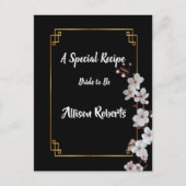 witte Kersenbloesems & gouden Frame Bruidsdouche Briefkaart (Voorkant)