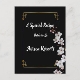 witte Kersenbloesems & gouden Frame Bruidsdouche Briefkaart