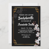 witte Kersenbloesems & gouden Lijst bachelor Kaart (Voorkant)