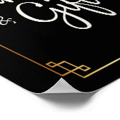 witte kersenbloesems & gouden Lijsten Kaarten & ge Poster (Hoek)