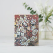 Witte kersenbloesems op bokeh achtergrond briefkaart (Staand voorkant)