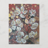 Witte kersenbloesems op bokeh achtergrond briefkaart (Voorkant)