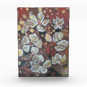 Witte kersenbloesems op bokeh achtergrond fotoblokken (Voorkant)