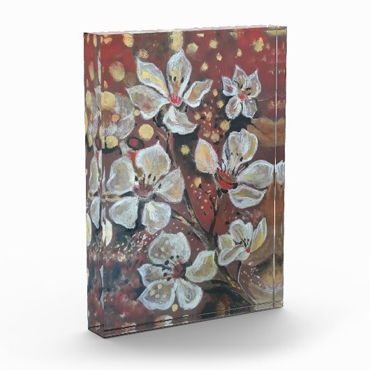 Witte kersenbloesems op bokeh achtergrond fotoblokken (Links)