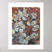 Witte kersenbloesems op bokeh achtergrond poster (Voorkant)