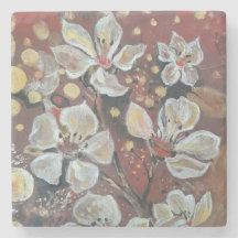 Witte kersenbloesems op bokeh achtergrond