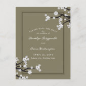 Witte Kersenbloesems Sakura Aziatisch Save The Dat Aankondigingskaart (Voorkant)