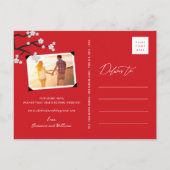 Witte Kersenbloesems Sakura Foto Opslaan De Datum Aankondigingskaart (Achterkant)