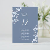 Witte Kersenbloesems Stoffige Blauwe Plaats Kaart (Staand voorkant)