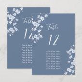 Witte Kersenbloesems Stoffige Blauwe Plaats Kaart (Voorkant / Achterkant)