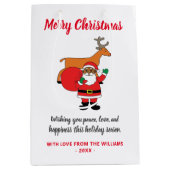 Witte kerst-Afrikaanse kerstmanskerstbeestje Medium Cadeauzakje (Voorkant)