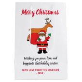 Witte kerst-Afrikaanse kerstmanskerstbeestje Medium Cadeauzakje (Achterkant)