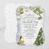 Witte Kerst Bachelorette Party Kaart (Voorkant / Achterkant)