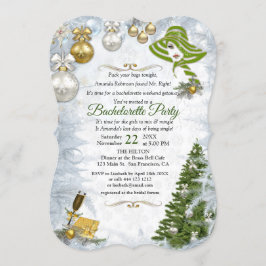 Witte Kerst Bachelorette Party Kaart