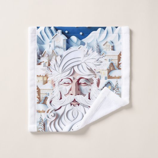 WITTE KERST BAD HANDDOEK (Wasdoekje)