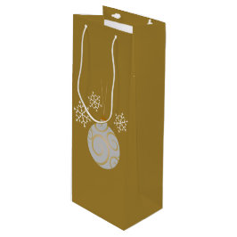 Witte kerst Bauble en Snowflakes Wijn Cadeautas