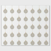 Witte kerst Bauble & Snowflakes Matte Cadeaupapier (Vlak)