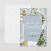 Witte Kerst Bedankt kaart (Voorkant / Achterkant)