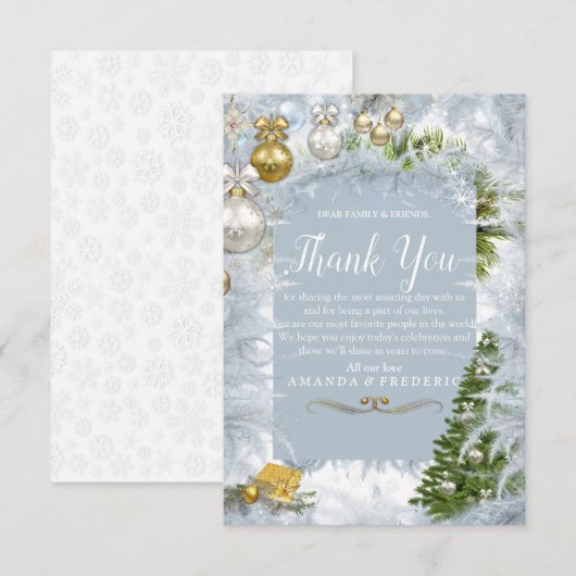 Witte Kerst Bedankt kaart (Voorkant / Achterkant)