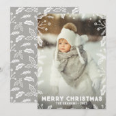 Witte Kerst Border Foto Kerst Kaarten (Voorkant / Achterkant)